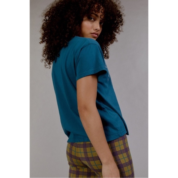 Daydreamer Jimi Hendrix Solo Glitter Star Tee Teal Blue Large,  Size S - Picture 7 of 7